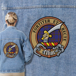 Clan Elliot Crest over Tartan Denim Jacket