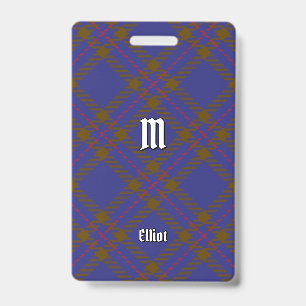 Clan Elliot Modern Tartan Badge ID Badge