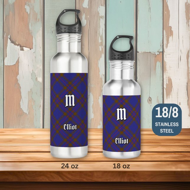 Clan Elliot Modern Tartan Steel Water Bottle (Creator Uploaded)