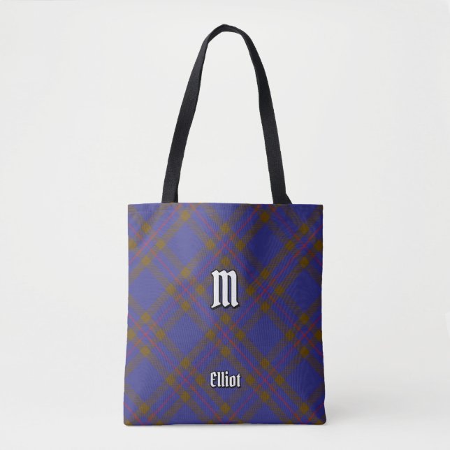 Clan Elliot Modern Tartan Tote Bag (Front)