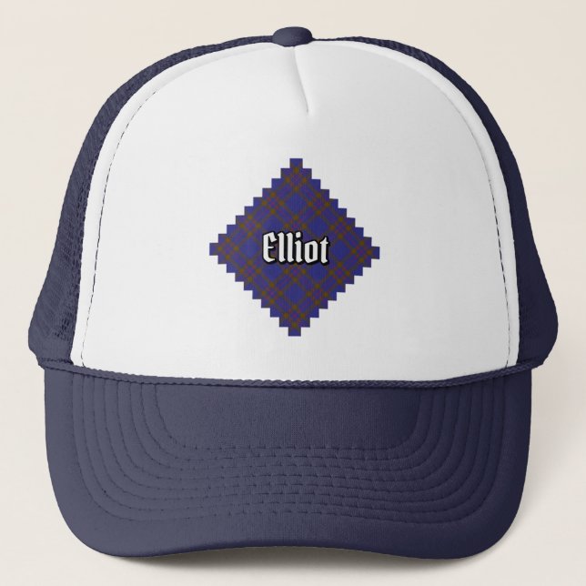 Clan Elliot Modern Tartan Trucker Hat (Front)