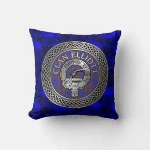 Clan ELLioTT Crest & Tartan Knot Cushion