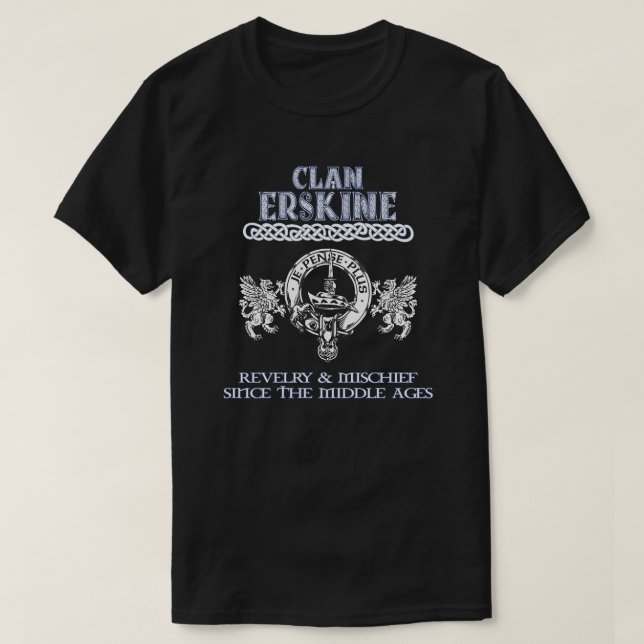 Clan Erskine crest Scottish clans Scottish surname T-Shirt (Design Front)