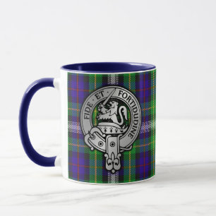 Clan Farquharson Crest & Dress Tartan Mug