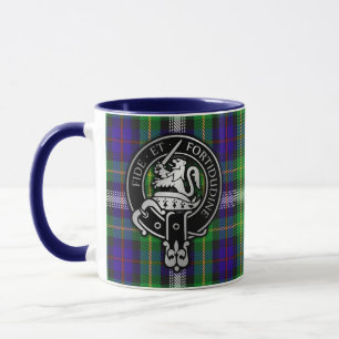 Clan Farquharson Crest & Dress Tartan Mug