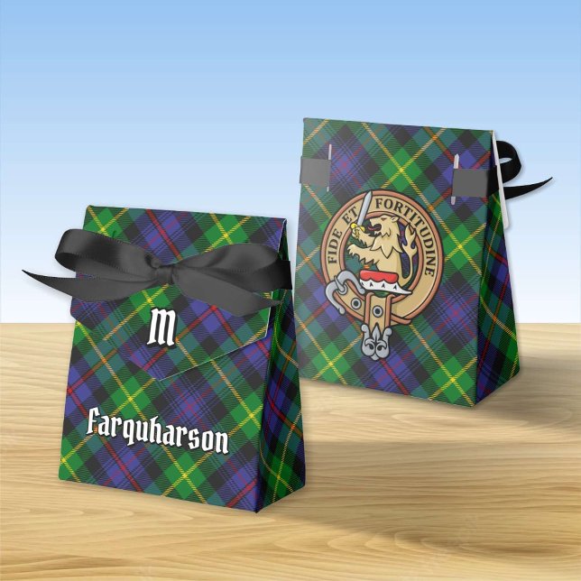 Clan Farquharson Crest over Tartan Favour Box (Creator Uploaded)