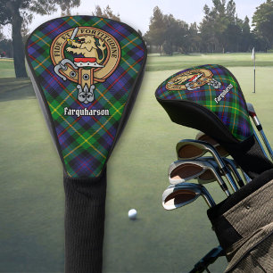 Clan Farquharson Crest over Tartan Golf Head Cover