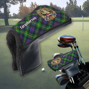 Clan Farquharson Crest over Tartan Golf Head Cover