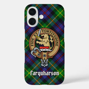 Clan Farquharson Crest over Tartan iPhone Case