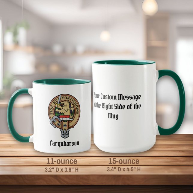 Clan Farquharson Crest over Tartan Mug (Creator Uploaded)