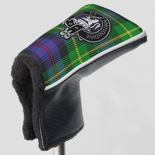 Clan Farquharson Crest & Tartan Golf Head Cover (3/4 Front)