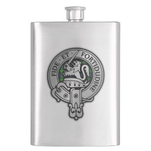 Clan Farquharson Crest & Tartan Hip Flask