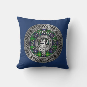 Clan Farquharson Crest & Tartan Knot Cushion