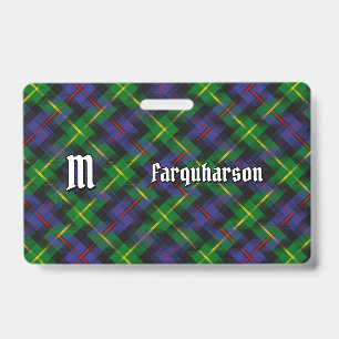 Clan Farquharson Tartan Badge ID Badge