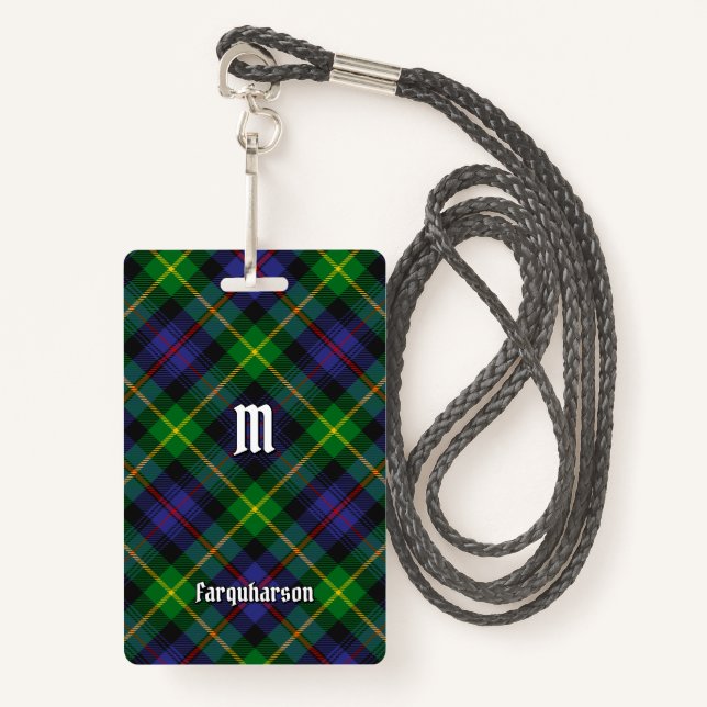Clan Farquharson Tartan Badge ID Badge (Front with Lanyard)