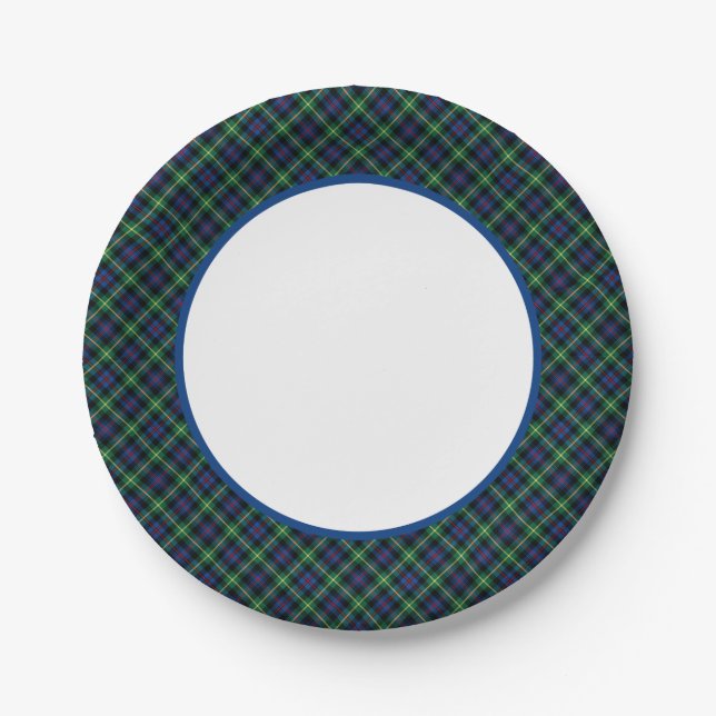 Clan Farquharson Tartan Border Paper Plate (Front)
