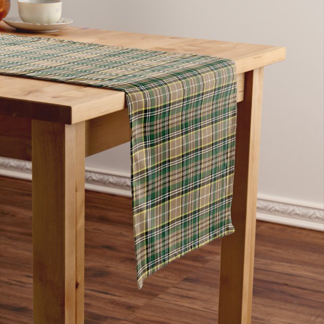 Clan Farrell Tartan Pattern Irish Plaid Short Table Runner (In Situ)