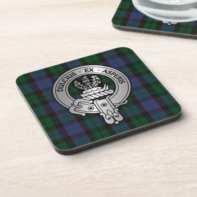 Clan Ferguson Crest & Balquhidder Tartan  Coaster (Left Side)