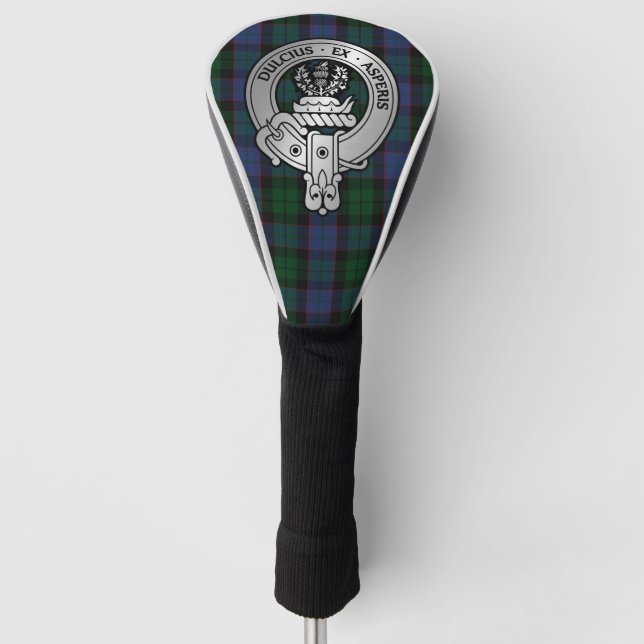 Clan Ferguson Crest & Balquhidder Tartan Golf Head Cover (Front)