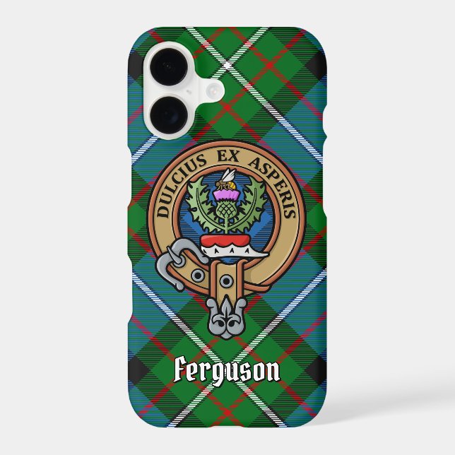 Clan Ferguson Crest over Tartan (Back)