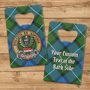 Clan Ferguson Crest over Tartan