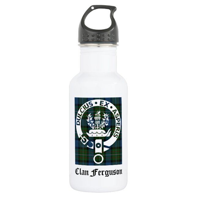 Clan Ferguson Crest Tartan 532 Ml Water Bottle (Front)
