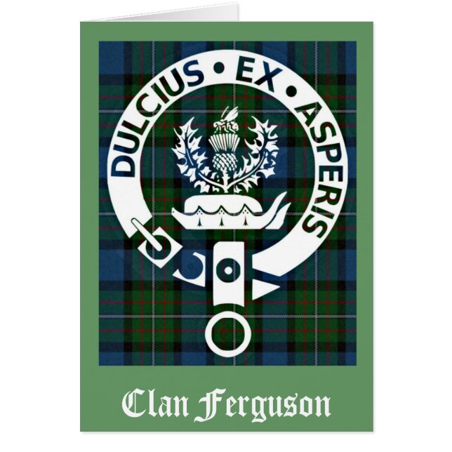 Clan Ferguson Crest Tartan Greeting Card (Front)