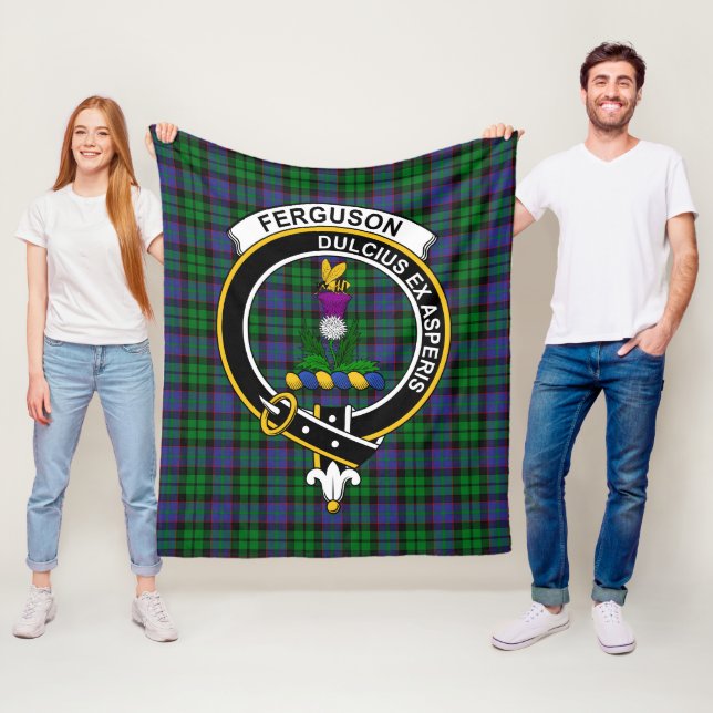 Clan Ferguson of Balquhidder Tartan Plaid Fleece Blanket (In Situ)