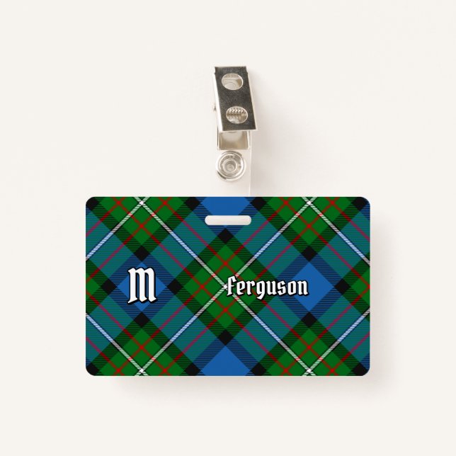 Clan Ferguson Tartan Badge ID Badge (Front with Clip)