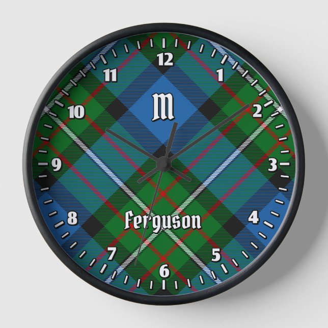 Clan Ferguson Tartan Large Clock (Front)