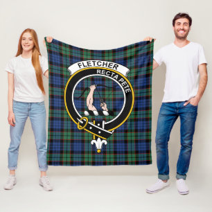 Clan Fletcher Ancient Tartan Plaid Fleece Blanket
