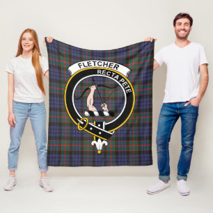 Clan Fletcher Of Dunans Tartan Plaid Fleece Blanket