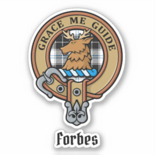 Clan Forbes Crest over Dress Tartan