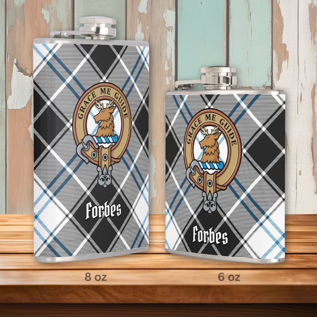 Clan Forbes Crest over Dress Tartan Hip Flask (Creator Uploaded)