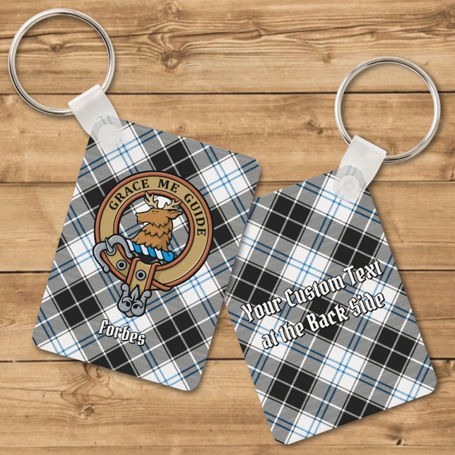Clan Forbes Crest over Dress Tartan Key Ring (Creator Uploaded)