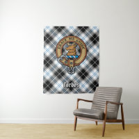 Clan Forbes Crest over Dress Tartan
