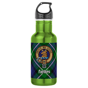 Clan Forbes Crest over Tartan 532 Ml Water Bottle