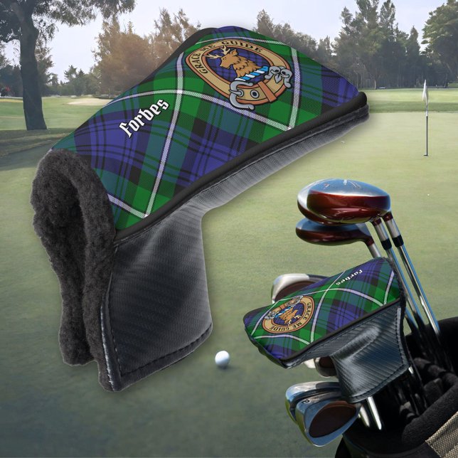 Clan Forbes Crest over Tartan Golf Head Cover (Creator Uploaded)