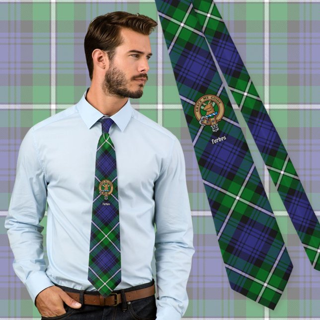 Clan Forbes Crest over Tartan Tie (Creator Uploaded)