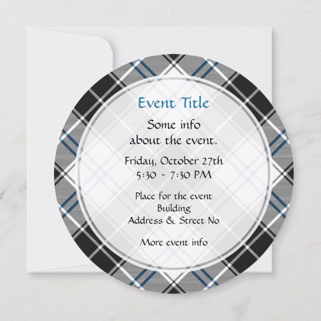 Clan Forbes Dress Tartan Invitation (Back)