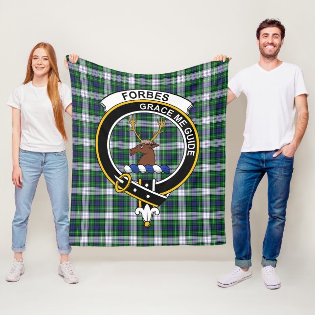 Clan Forbes Dress Tartan Plaid Fleece Blanket (In Situ)