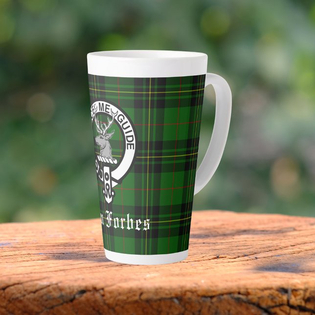 Clan Forbes Tartan and Crest Badge  Latte Mug (Creator Uploaded)