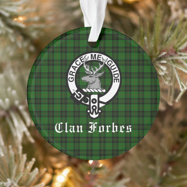 Clan Forbes Tartan and Crest Badge  Ornament (Tree)