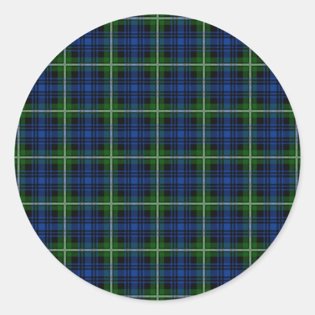 Clan Forbes Tartan Classic Round Sticker (Front)