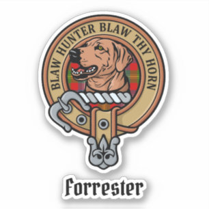 Clan Forrester Crest over Tartan