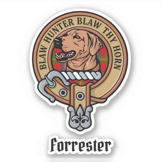 Clan Forrester Crest over Tartan (Front)