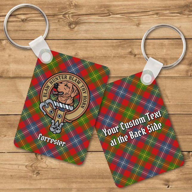 Clan Forrester Crest over Tartan Key Ring (Creator Uploaded)