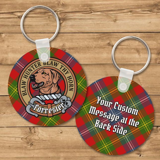 Clan Forrester Crest over Tartan Key Ring (Creator Uploaded)
