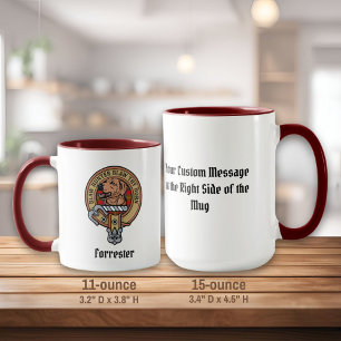 Clan Forrester Crest over Tartan Mug