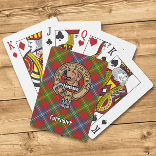 Clan Forrester Crest over Tartan Playing Cards